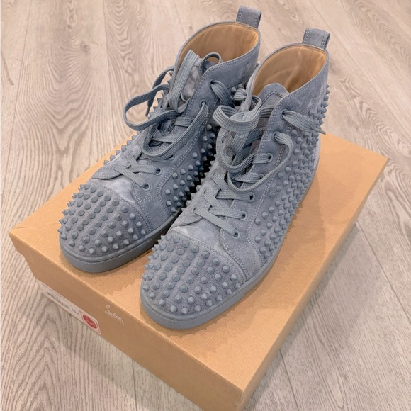 Christian Louboutin Men’s size 43.5 Louis Flat Spikes High Top Squale Color - Picture 1 of 14